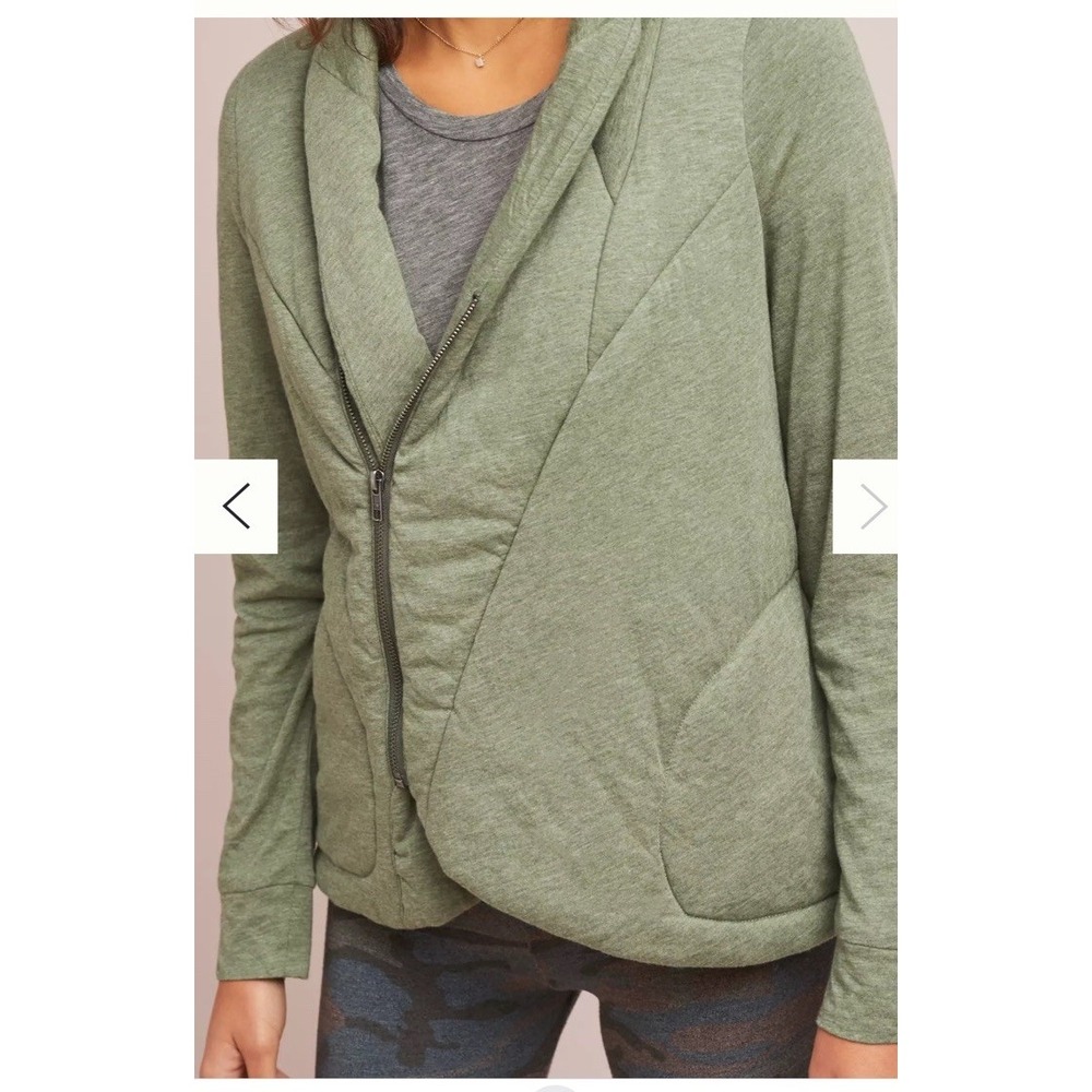 Saturday Sunday Anthropologie Homestead Quilted Green Jacket w/Pockets M